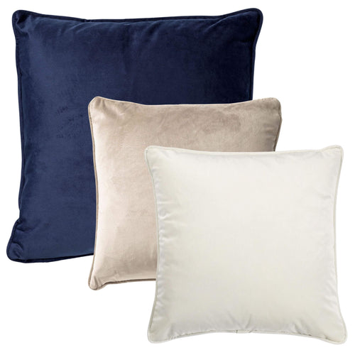 KUSSENSET - 3-delig - Velvet Layers - 60x60 cm, 45x45 cm - inclusief binnenkussens - blauw, beige, wit