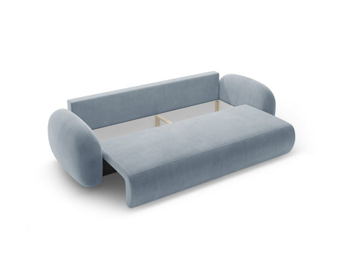 Cosmopolitan Design Slaapbank met opbergdoos Tonale 3-zits, flueel blauw grijs - 105x262x88cm