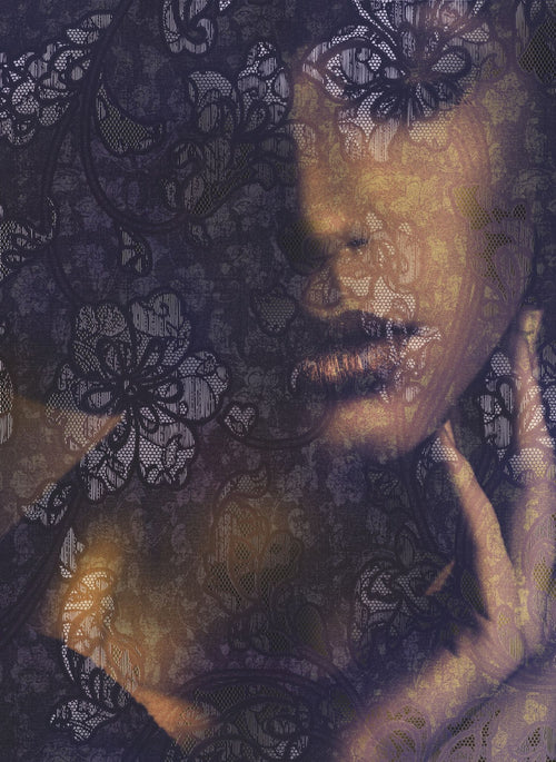 Komar fotobehang Lace zwart en beige - 184 x 248 cm - 611106