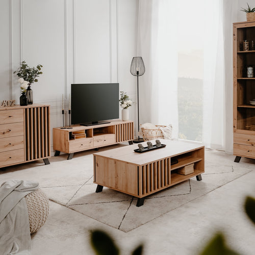 Calicosy - LUBLIN TV-meubel - Licht hout - 40x138x44 cm