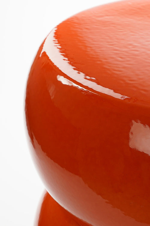 Mica Decorations Vendi Bijzettafel - H44 x Ø32 cm - Keramiek - Oranje - vtwonen shop