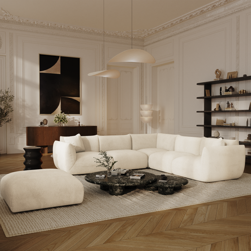 Sia Home - Zitzak NOOMA - chenillefluweel crème 97cm