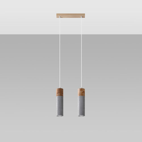 Sollux Lighting Hanglamp ZANE 2 grijs - 30x6x120cm