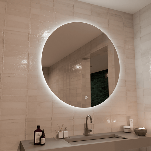 LOMAZOO badkamerspiegel Austin - met LED verlichting & anti condens - rond - 100 cm