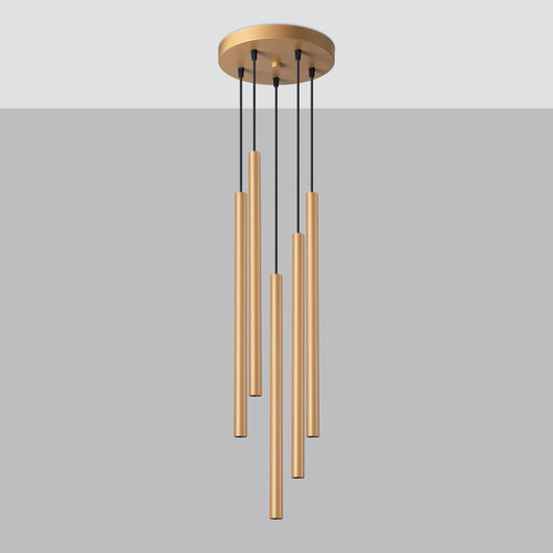 Sollux Lighting Hanglamp PASTELO 5P goud - 25x25x110cm