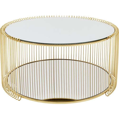 Kare Design Salontafel Wire Double Ø80cm messing - vtwonen shop