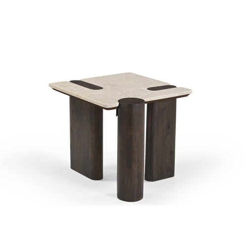 Starfurn Bijzettafel Maeve - Rechthoek Hout/Marmer - 57x50x45cm