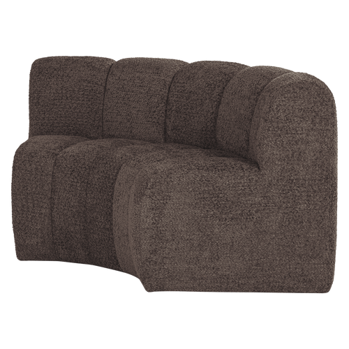 WOOOD eetbank halfronde hoek rugleuning Mojo - Wollig - Bruin - 83x152x74