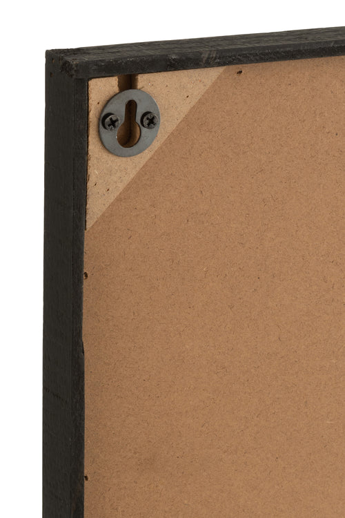 J-Line wanddecoratie Gezichten - metaal/hout - zwart/wit - small - 2 st.