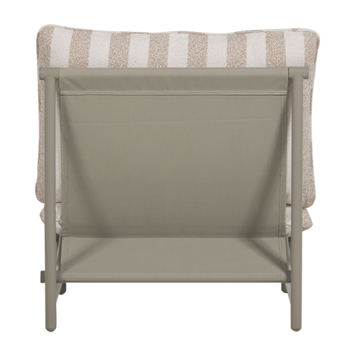 WOOOD loungestoel tuin gestreept Elvo - Aluminium - Wit/Zand - 75x82x75