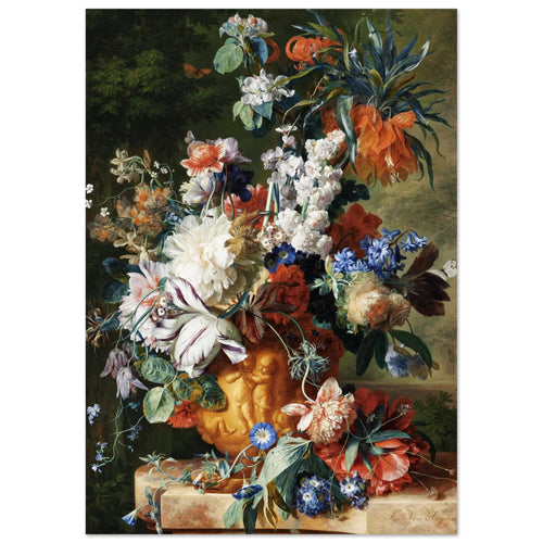 Artfulprints  Jan van Huysum - Bouquet of flowers in an urn   poster A4 21x29.7 cm - vtwonen shop