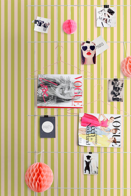 ESTAhome behang strepen geel en groen - 50 x 900 cm - 131569 - vtwonen shop