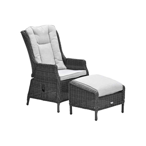 Garden Impressions loungestoel Marbella earl grey incl voetenbank