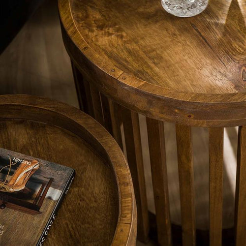 Giga Meubel Bijzettafel Tweak - Naturel Hout - Set van 2 - 45x45x45cm
