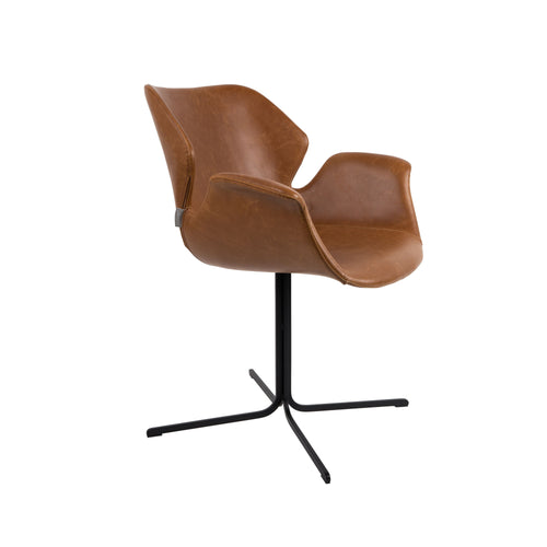 Zuiver Nikki Eetkamerstoelen met armleuning Bruin - Set van 2 - vtwonen shop