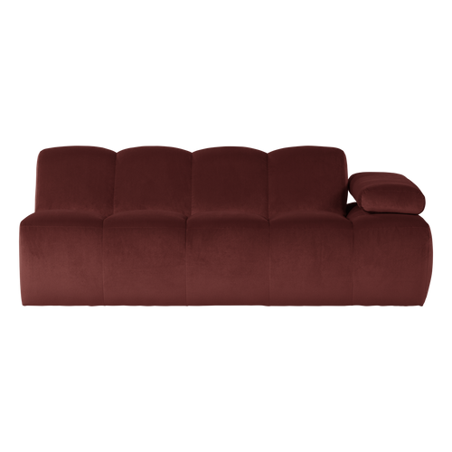 WOOOD 2-zits bank arm rechts Mojo - Velvet - Kastanjebruin - 74x204x97