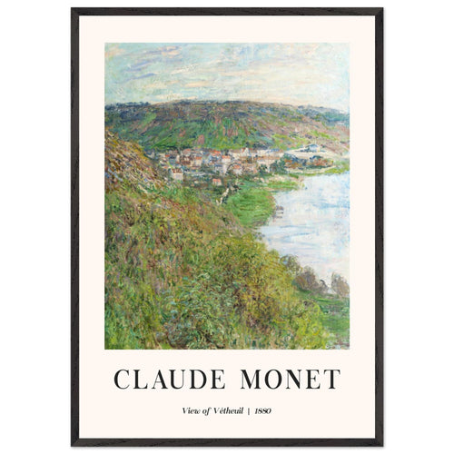 Artfulprints Poster met Lijst Claude Monet - View of Vétheuil   - 70x100 cm - Groen