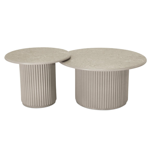 Furnhouse salontafel set Easy - Beige - Ø 60/80 cm