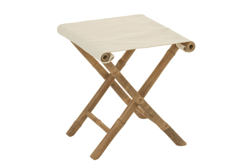 J-Line stoel Plooibaar - bamboe/textiel - naturel/wit - vtwonen shop