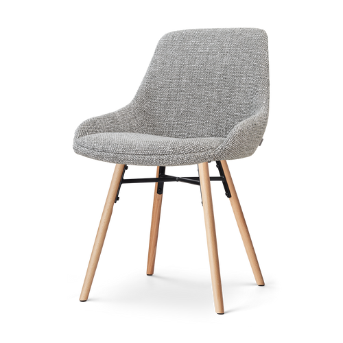 Nolon Nena-Isa eetkamerstoel grijs blend - houten onderstel