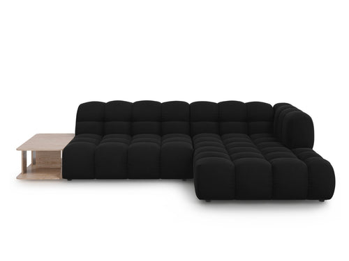 Cosmopolitan Design Modulaire hoekbank rechts Sky 4-zits, flueel, zwart - 162x297x70cm