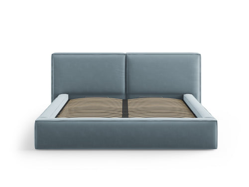 Micadoni Opbergbed met hoofdeinde Jodie 180x200cm, flueel, lichtblauw - 228x234x108cm