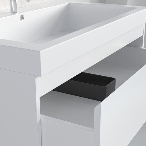 LOMAZOO badmeubelset Avalon - met hoge kast - glanzend wit - 80 cm