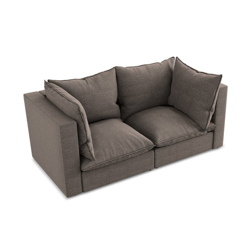 LaMiaSofa Tweezits modulaire bank Ravenna - bouclé - chocolade - 180x90x77