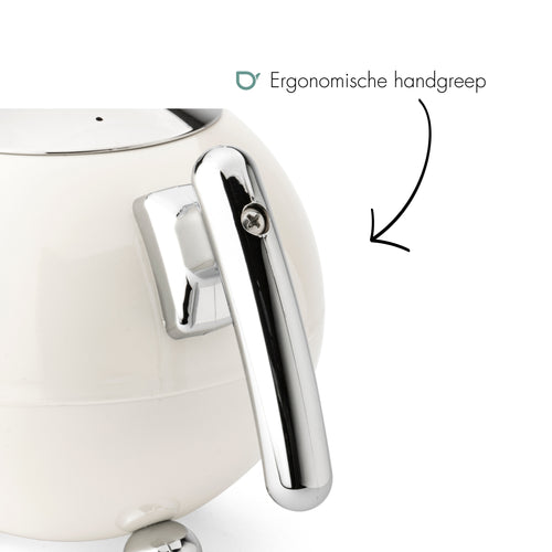 Bredemeijer - Duet® Bella Ronde – Dubbelwandige Theepot – 1,2 liter - RVS - Warm wit - vtwonen shop