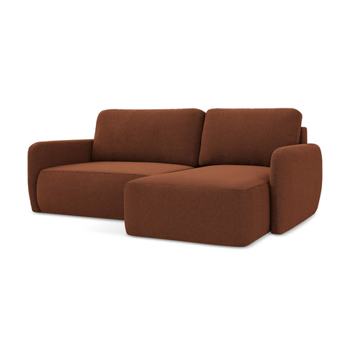 LaMiaSofa hoekbank rechts Corle - textuurstof - terracotta - 207x148x86