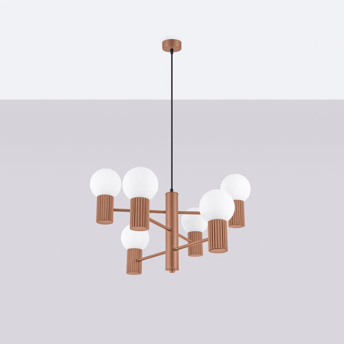 Sollux Lighting Kroonluchter HALO 6 mokka - 64x64x230cm