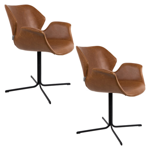 Zuiver Nikki Armstoel Bruin - Set van 2 - vtwonen shop