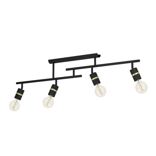 EGLO plafondlamp Lurone - e27 - 100 cm - zwart/koper - vtwonen shop