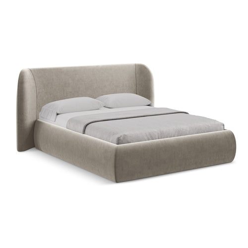 LaMiaSofa Bed met opbergruimte Trieste - velours - taupe - 210x215x110