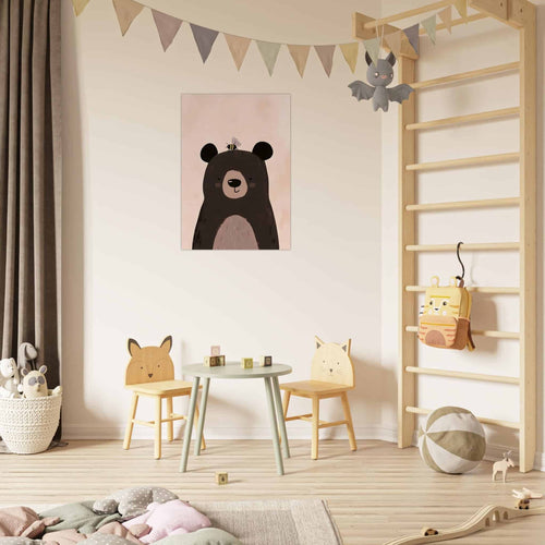 Artfulprints Poster Donkere beer   - 70x100 cm - Bruin