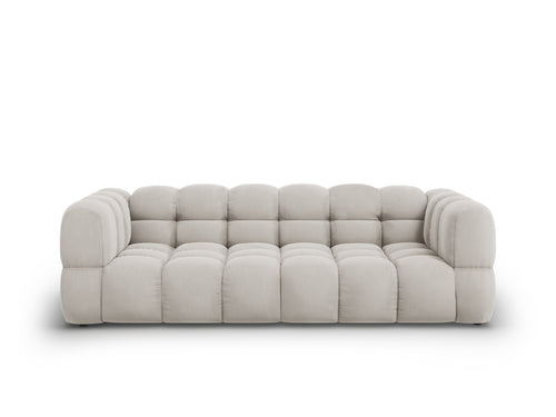 Cosmopolitan Design Modulaire bank Sky 4-zits, flueel, lichtbeige - 102x244x70cm