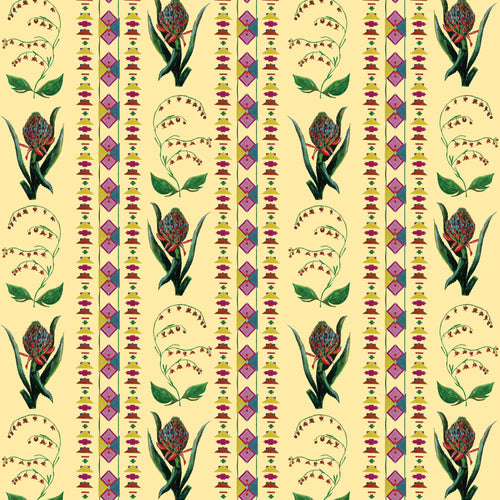 Catchii Behang Encanto Aztec Flowers pastel yellow - vtwonen shop