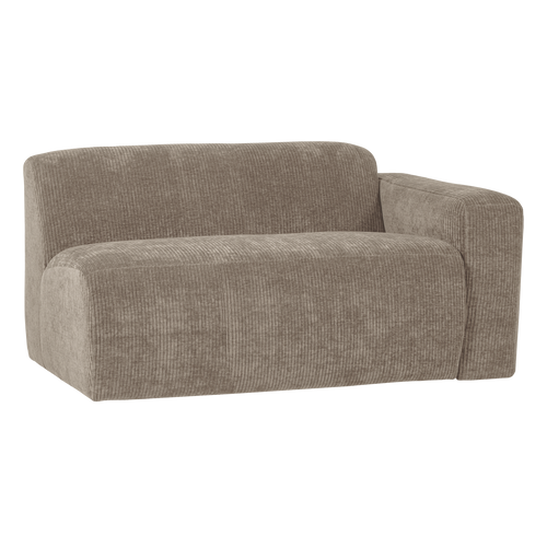 WOOOD 1,5-zits bank arm rechts Mojo Base - Rib - Donkerzand - 74x145x97
