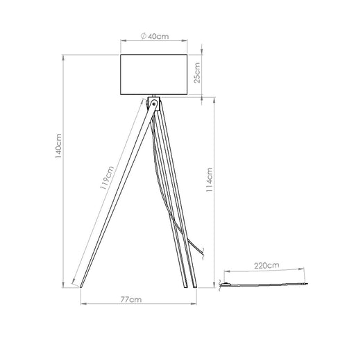 Sollux Lighting Staande lamp NATT marine - 77x77x140cm