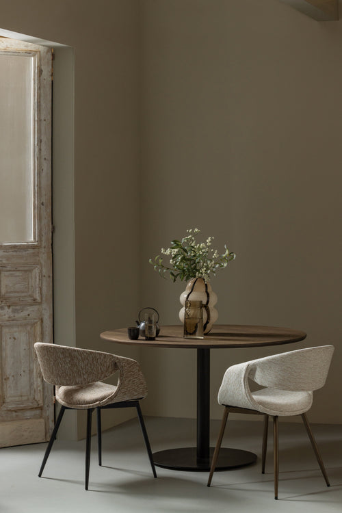 WOOOD eetkamerstoelen metalen koper poot Yossi - Naturel - Set van 2