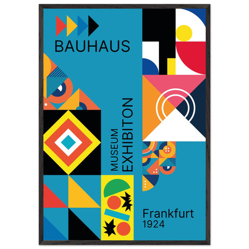 Artfulprints Poster met Lijst Bauhaus - Museum exhibition frankfurt   - 70x100 cm - Meerkleurig