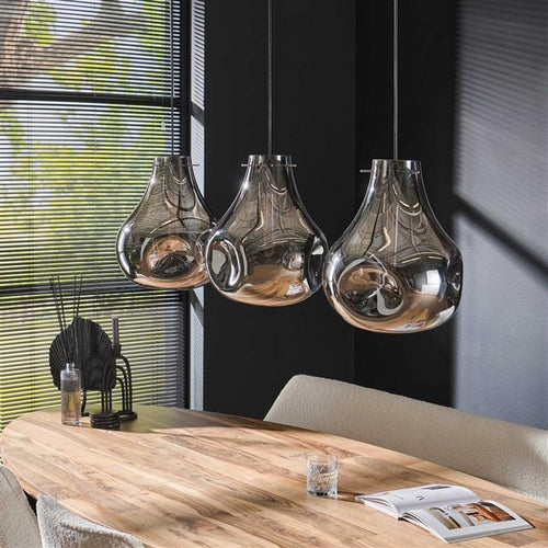 Giga Meubel Hanglamp Dent Artic - Zwart Glas - 150x115x28cm - vtwonen shop