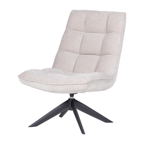 WOOOD draaifauteuil Jouke - Chenille Structuur - Naturel - 97x70x85