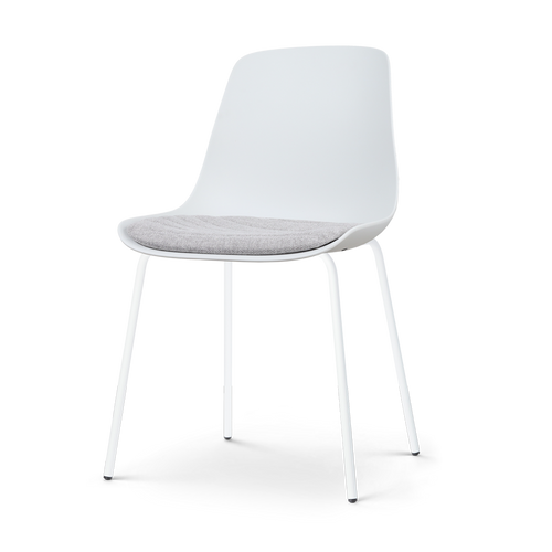 Nolon Nora-Liv Eetkamerstoel Wit - Lichtgrijs Kussen - Witte Poten - vtwonen shop