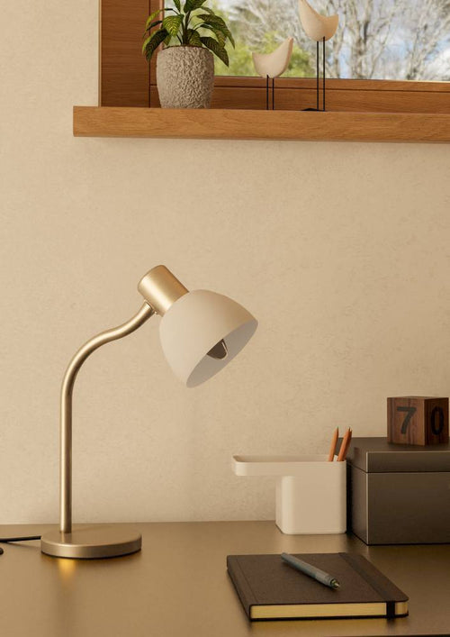 EGLO tafellamp Macere - bureaulamp - e14 - 34 cm - wit