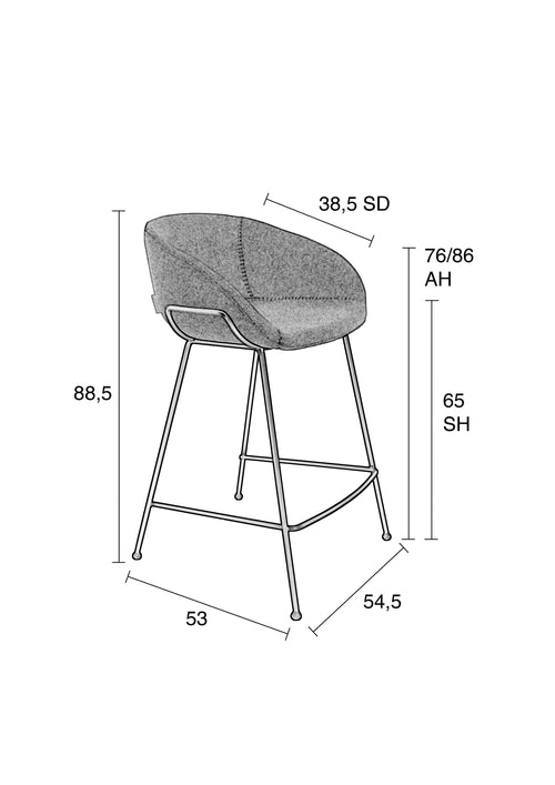 Zuiver Feston Barkruk 65 cm Bruin - Set van 2 - vtwonen shop