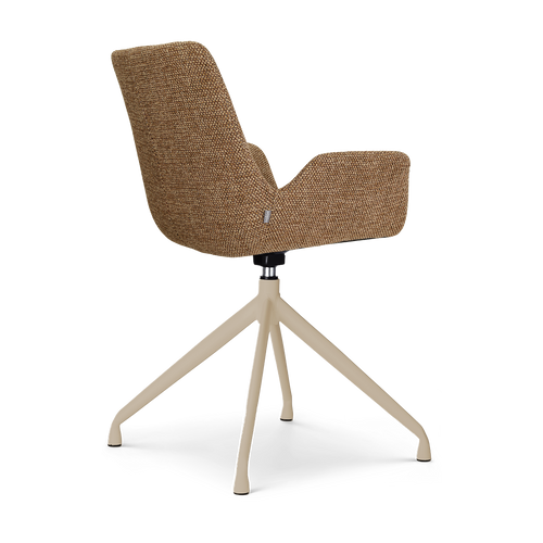 Nolon Nola-Eef draaibare eetkamerstoel bruin blend beige onderstel