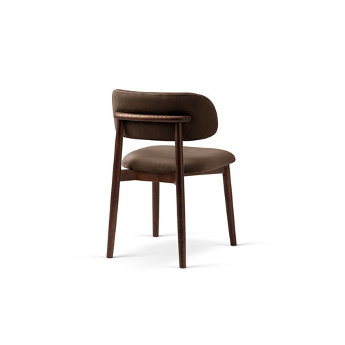 Set van 2 fluwelen stoelen Evan flueel chocolade - 51x49.5x77cm