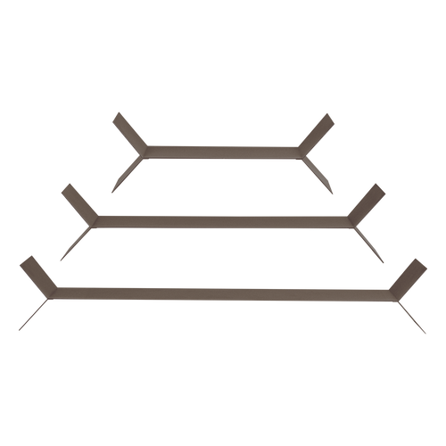 WOOOD wandplanken Lorin - Metaal - Mokkabruin - Set Van 3 - 13x80x13