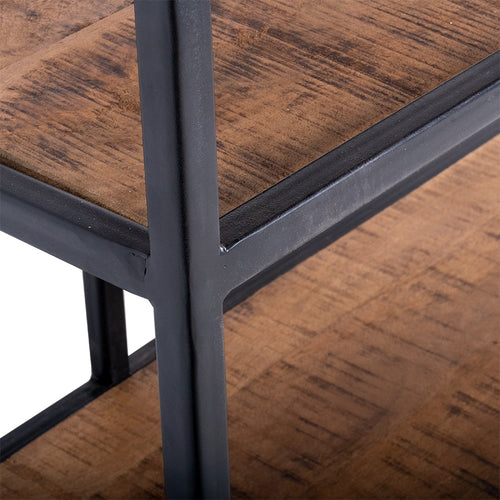 Giga Meubel Wandkast Ruben - Bruin Mangohout - 110x36x210cm - vtwonen shop